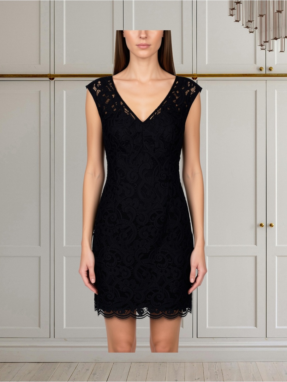 Lilly Pulitzer Rosaline Black "About Face" Lace Sheath Cocktail Dress - Size 8